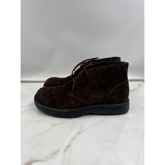Merrell Boots Mens 11 Dark Brown Suede Chukka Air Cushion Lace Up Ankle main image 9